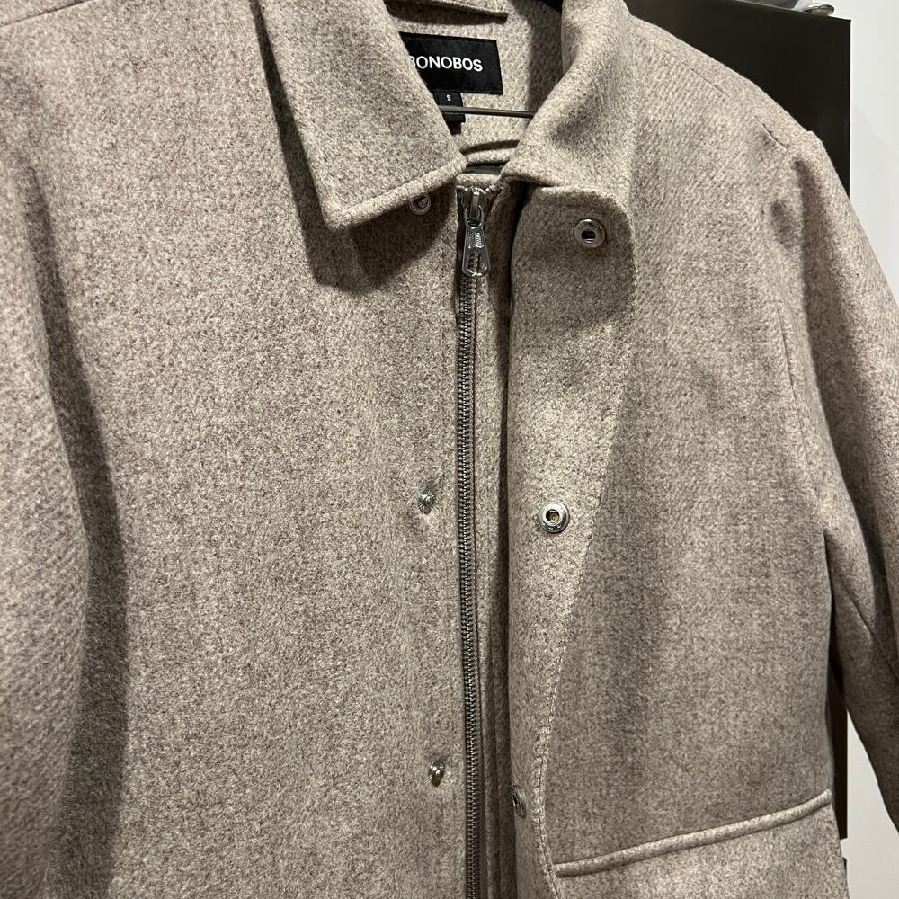 Bonobos Mens Wool Blend FORTEX Italian Woven Jacket Oatmeal / Cream Size S - Picture 4 of 11
